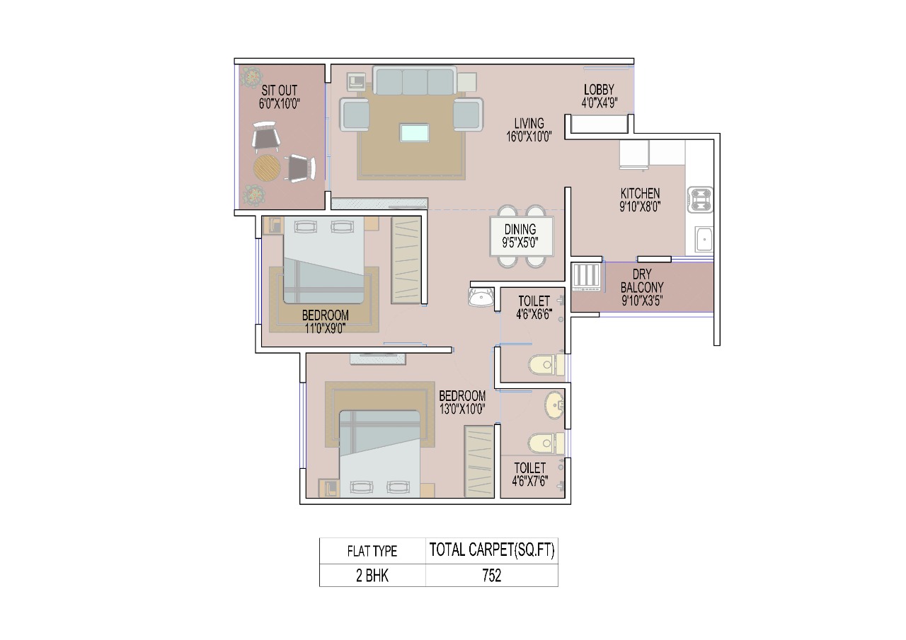 floor layout,  Keshav Nagar, pune