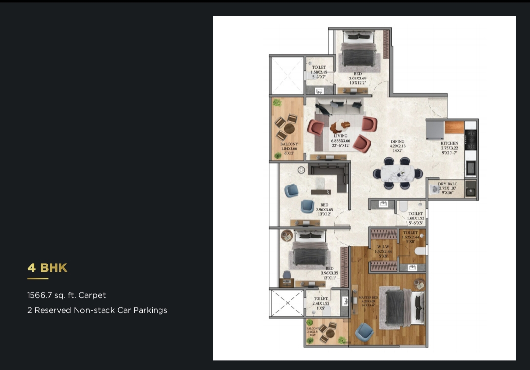 4 bhk floor layout, THE STRAND, GWPP+XCJ, Riverfront Rd, Santipur, Thite Nagar, Kharadi, Pune, Maharashtra 411014
